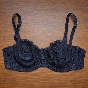 Masquerade Unlined Black Lace Underwire Bra